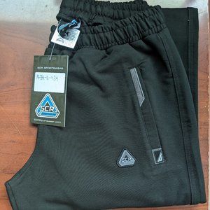 SCR Sportswear Men's Straight Leg Athletic Pants - Medium Size (32x34L), Black